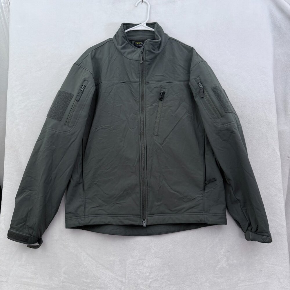 Condor Jacket Mens L Green Softshell Full Zip Bomber `Fleece Line